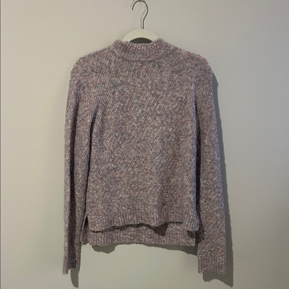 Aeropostale Women's Heathered Pink Turtleneck Sweater